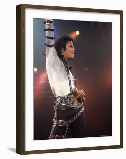 Pop Entertainer Michael Jackson Striking a Pose at Event-David Mcgough-Framed Premium Photographic Print