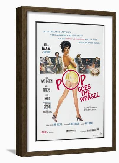 POP GOES THE WEASEL, US poster, Lola Falana, 1975-null-Framed Premium Giclee Print