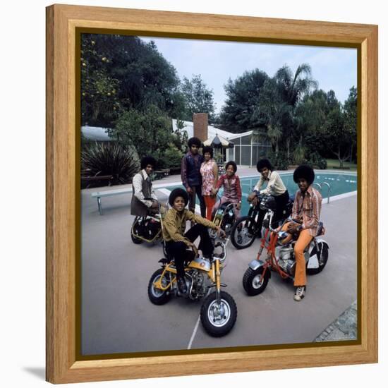 Pop Group Jackson Five: Jackie, Parents Joe and Katherine, Marlon, Tito, Jermaine and Michael-John Olson-Framed Premier Image Canvas