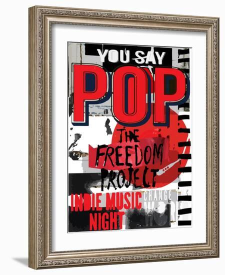 Pop Music, Poster Background Template. Vector Graphic Design.-emeget-Framed Art Print