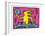 Pop Shop (DJ)-Keith Haring-Framed Art Print