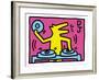 Pop Shop (DJ)-Keith Haring-Framed Art Print