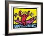 Pop Shop (Dolphin Rider)-Keith Haring-Framed Art Print