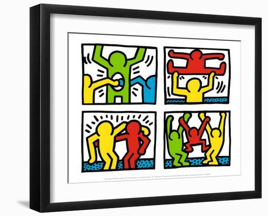 Pop Shop Quad I, c.1987-Keith Haring-Framed Art Print