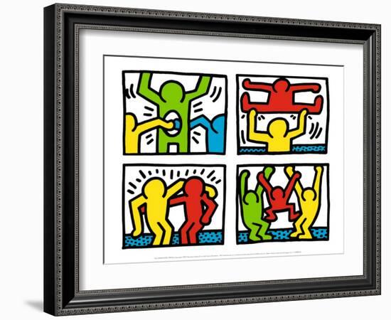 Pop Shop Quad I, c.1987-Keith Haring-Framed Art Print