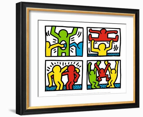 Pop Shop Quad I, c.1987-Keith Haring-Framed Art Print