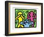 Pop Shop (See No Evil, Hear No Evil, Speak No Evil)-Keith Haring-Framed Art Print