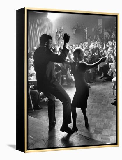 Pop Singer Chubby Checker Singing His Hit Song "The Twist" at the Crescendo Nightclub-Ralph Crane-Framed Premier Image Canvas