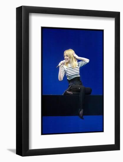 Pop Singer Kylie Minogue Performing Live on Stage During a Concert at Hammersmith Apollo-null-Framed Photographic Print