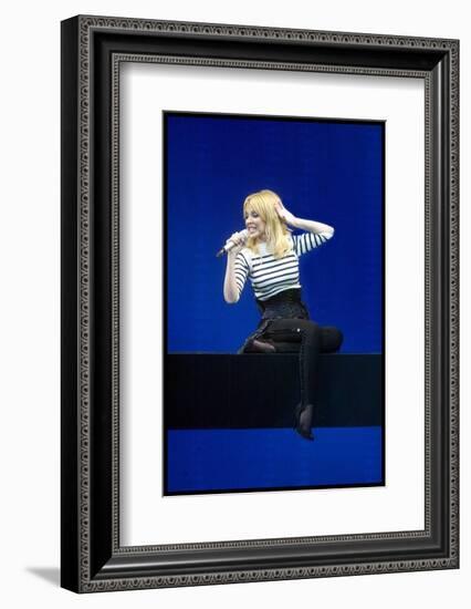 Pop Singer Kylie Minogue Performing Live on Stage During a Concert at Hammersmith Apollo-null-Framed Photographic Print