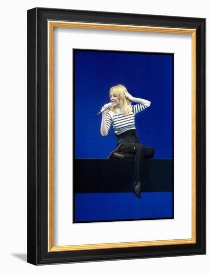 Pop Singer Kylie Minogue Performing Live on Stage During a Concert at Hammersmith Apollo-null-Framed Photographic Print