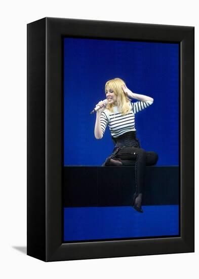 Pop Singer Kylie Minogue Performing Live on Stage During a Concert at Hammersmith Apollo-null-Framed Premier Image Canvas