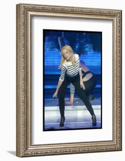 Pop Singer Kylie Minogue Performing Live on Stage During a Concert at Hammersmith Apollo-null-Framed Photographic Print