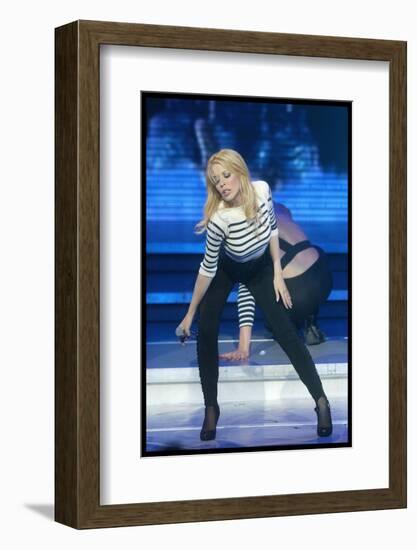 Pop Singer Kylie Minogue Performing Live on Stage During a Concert at Hammersmith Apollo-null-Framed Photographic Print