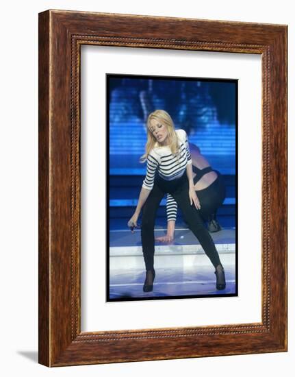 Pop Singer Kylie Minogue Performing Live on Stage During a Concert at Hammersmith Apollo-null-Framed Photographic Print