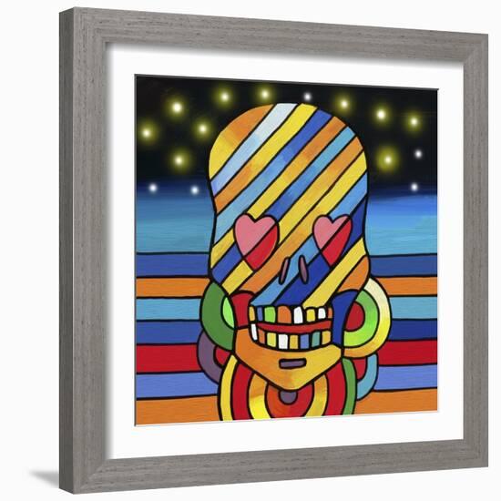 Pop Skull Stripes-Howie Green-Framed Giclee Print