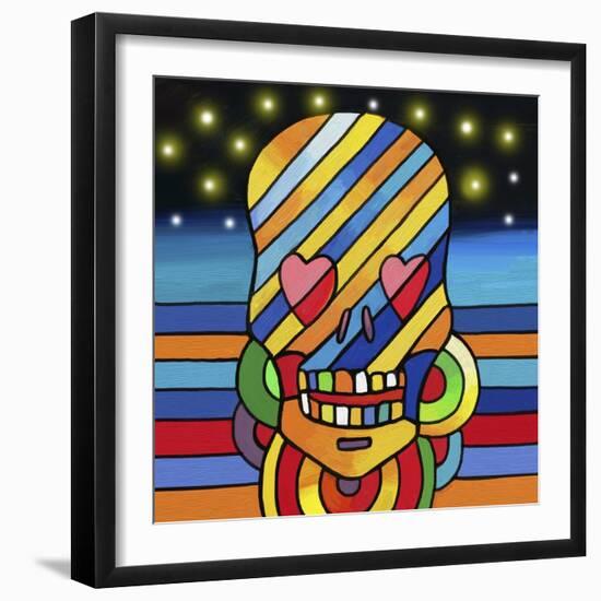 Pop Skull Stripes-Howie Green-Framed Giclee Print