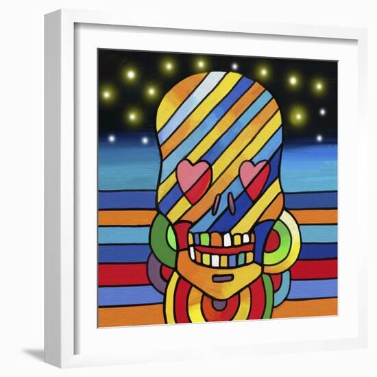 Pop Skull Stripes-Howie Green-Framed Giclee Print