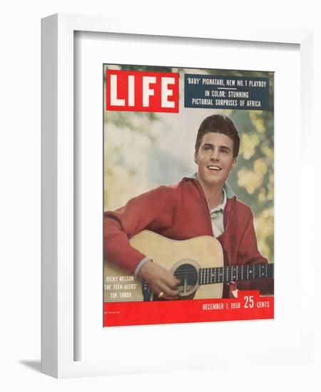 Pop Star Ricky Nelson, December 1, 1958-Ralph Crane-Framed Photographic Print