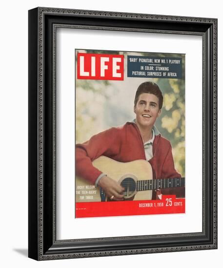 Pop Star Ricky Nelson, December 1, 1958-Ralph Crane-Framed Photographic Print