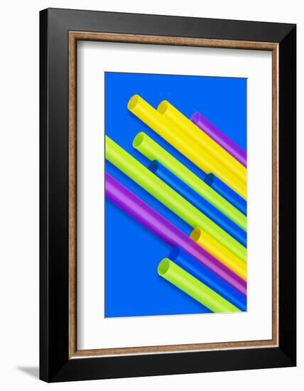 Pop Straws Collection - Blue & Colourful-Philippe Hugonnard-Framed Photographic Print