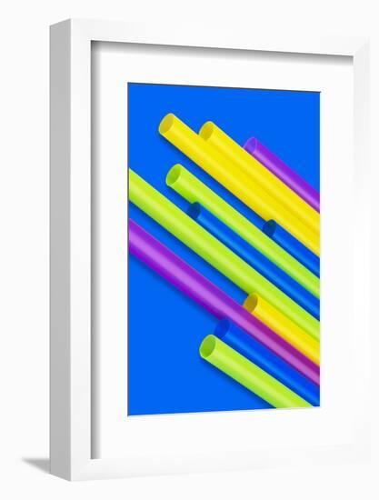 Pop Straws Collection - Blue & Colourful-Philippe Hugonnard-Framed Photographic Print