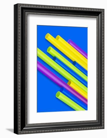 Pop Straws Collection - Blue & Colourful-Philippe Hugonnard-Framed Photographic Print