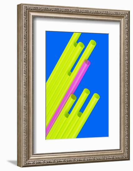 Pop Straws Collection - Blue & Green II-Philippe Hugonnard-Framed Photographic Print