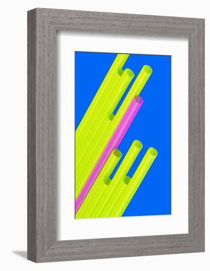 Pop Straws Collection - Blue & Green II-Philippe Hugonnard-Framed Photographic Print