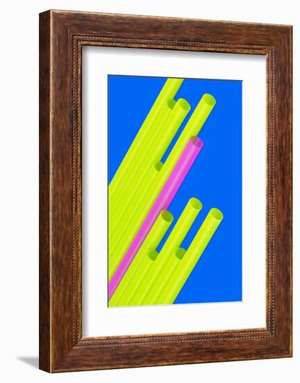 Pop Straws Collection - Blue & Green II-Philippe Hugonnard-Framed Photographic Print