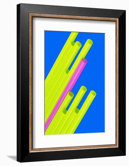 Pop Straws Collection - Blue & Green II-Philippe Hugonnard-Framed Photographic Print