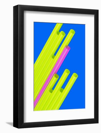 Pop Straws Collection - Blue & Green II-Philippe Hugonnard-Framed Photographic Print