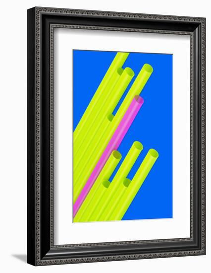 Pop Straws Collection - Blue & Green II-Philippe Hugonnard-Framed Photographic Print