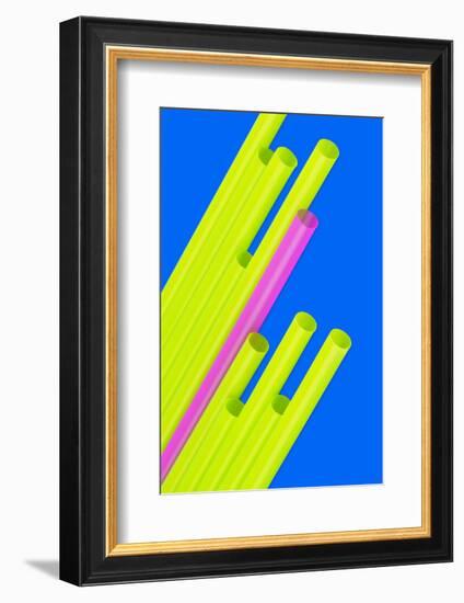 Pop Straws Collection - Blue & Green II-Philippe Hugonnard-Framed Photographic Print