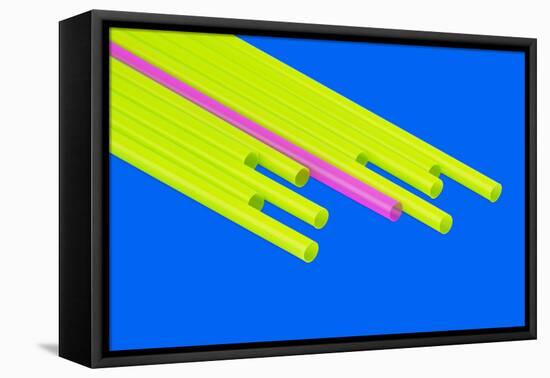 Pop Straws Collection - Blue & Green-Philippe Hugonnard-Framed Premier Image Canvas