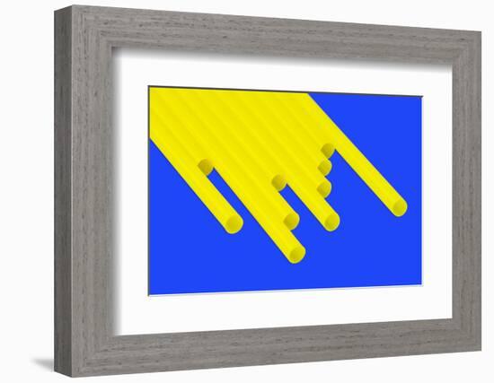 Pop Straws Collection - Blue & Yellow-Philippe Hugonnard-Framed Photographic Print