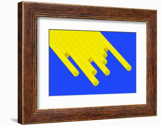 Pop Straws Collection - Blue & Yellow-Philippe Hugonnard-Framed Photographic Print