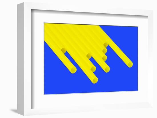 Pop Straws Collection - Blue & Yellow-Philippe Hugonnard-Framed Photographic Print