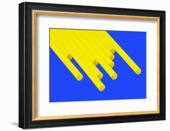 Pop Straws Collection - Blue & Yellow-Philippe Hugonnard-Framed Photographic Print