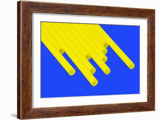 Pop Straws Collection - Blue & Yellow-Philippe Hugonnard-Framed Photographic Print