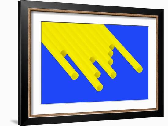 Pop Straws Collection - Blue & Yellow-Philippe Hugonnard-Framed Photographic Print