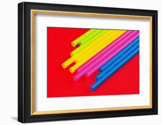 Pop Straws Collection - Colourful & Red II-Philippe Hugonnard-Framed Photographic Print