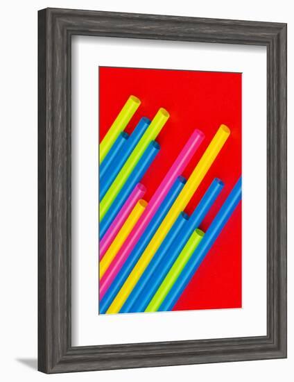 Pop Straws Collection - Colourful & Red-Philippe Hugonnard-Framed Photographic Print