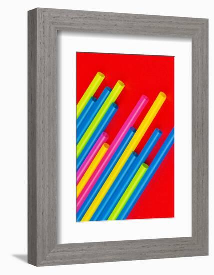 Pop Straws Collection - Colourful & Red-Philippe Hugonnard-Framed Photographic Print