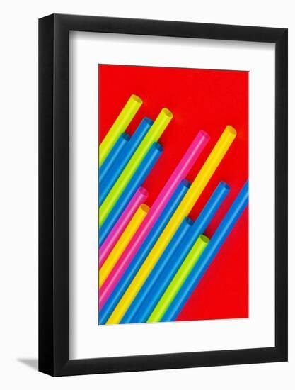 Pop Straws Collection - Colourful & Red-Philippe Hugonnard-Framed Photographic Print