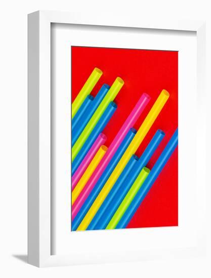 Pop Straws Collection - Colourful & Red-Philippe Hugonnard-Framed Photographic Print