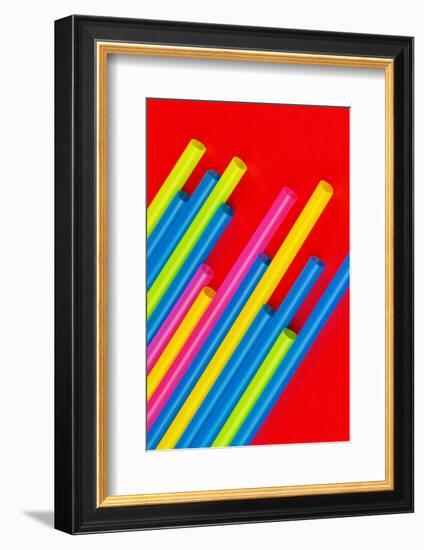 Pop Straws Collection - Colourful & Red-Philippe Hugonnard-Framed Photographic Print