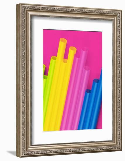 Pop Straws Collection - Dark Pink & Colourful-Philippe Hugonnard-Framed Photographic Print