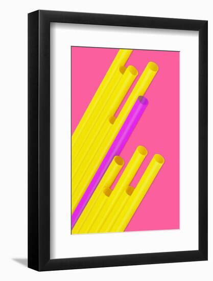 Pop Straws Collection - Dark Pink & Yellow-Philippe Hugonnard-Framed Photographic Print