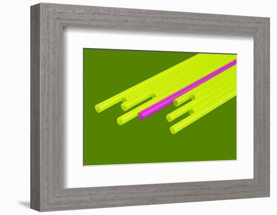 Pop Straws Collection - Green & Pink-Philippe Hugonnard-Framed Photographic Print